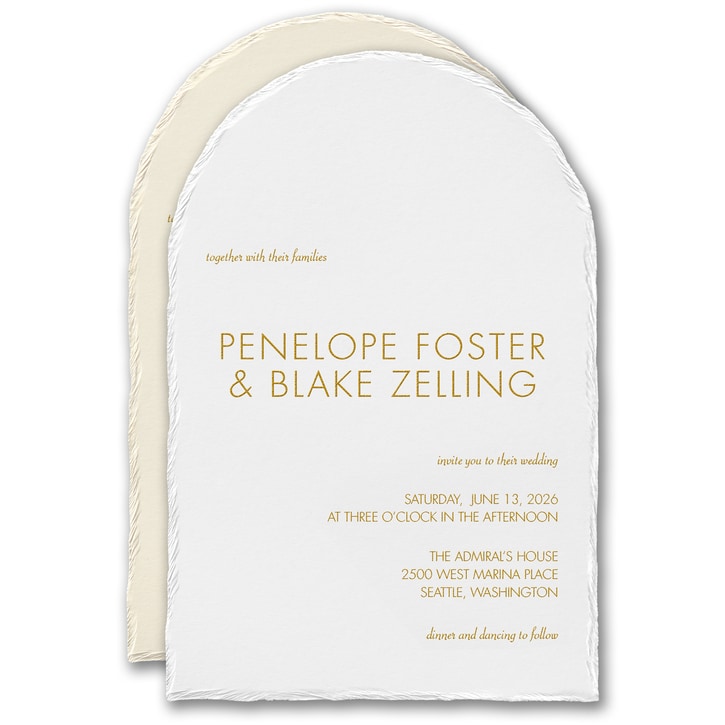 Arched Feather Deckle Invitation