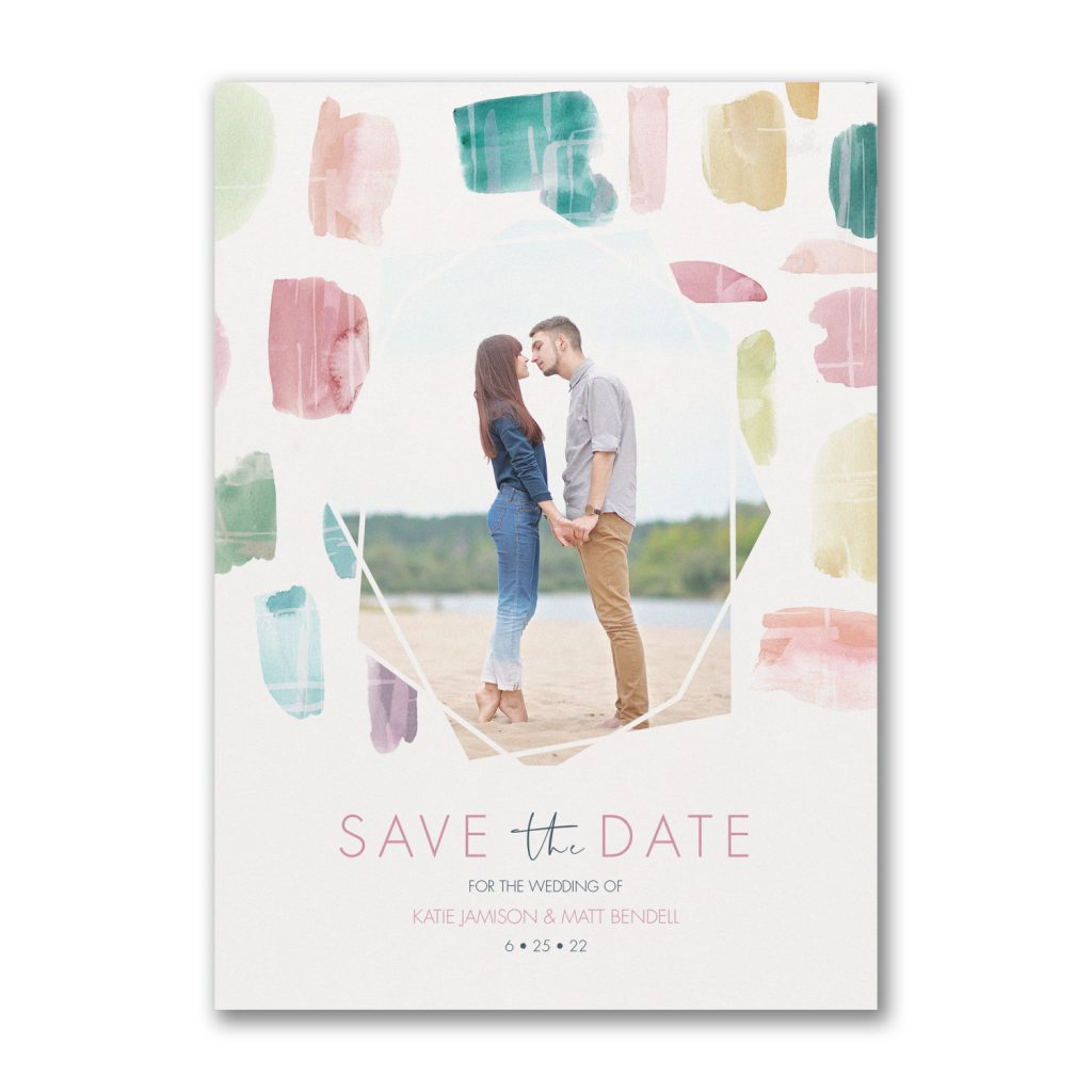 Watercolor + Photo Save the Date