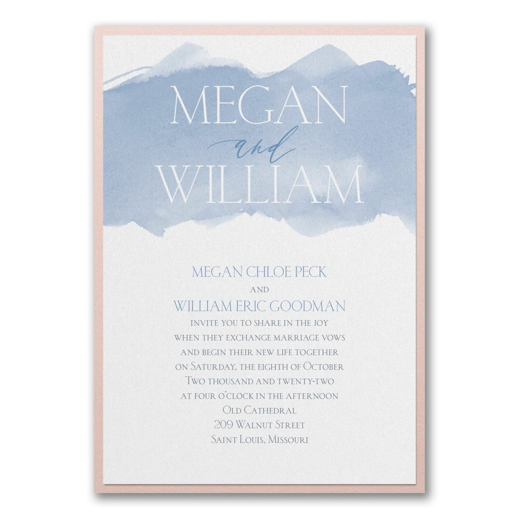 Blue Watercolor Invitation + Backer