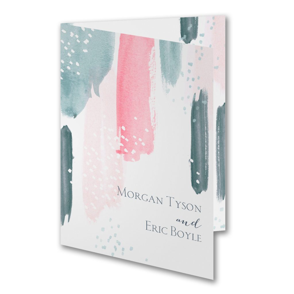 Pink and Gray Watercolor Invitation