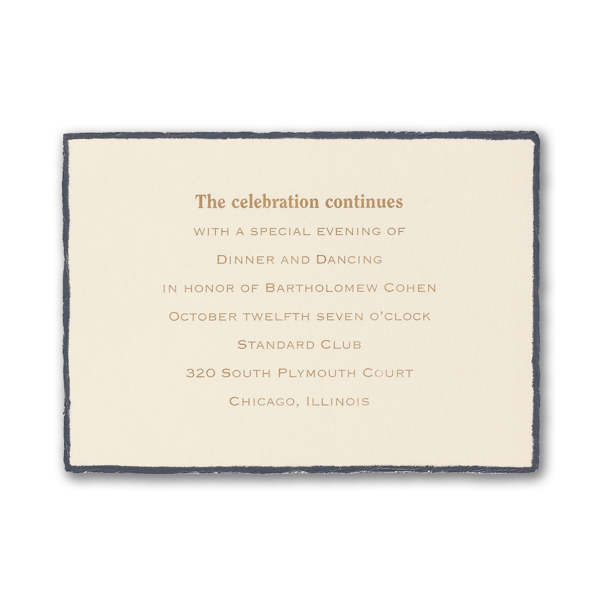 Feathered Deckle - Reception Card