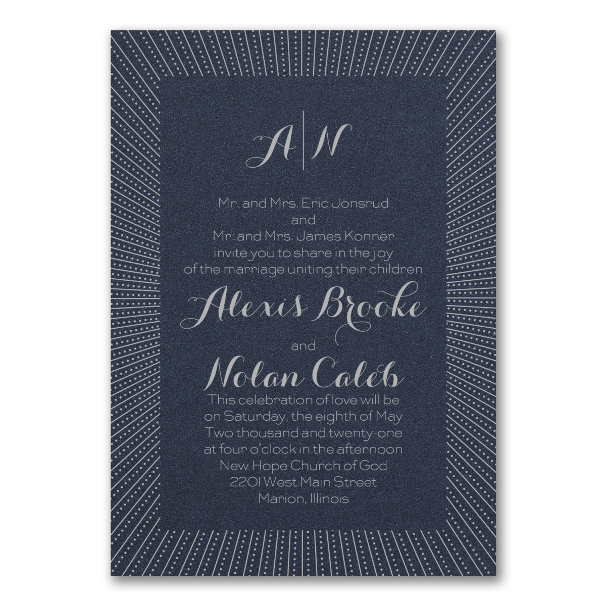 In the Spotlight Invitation - Navy Shimmer