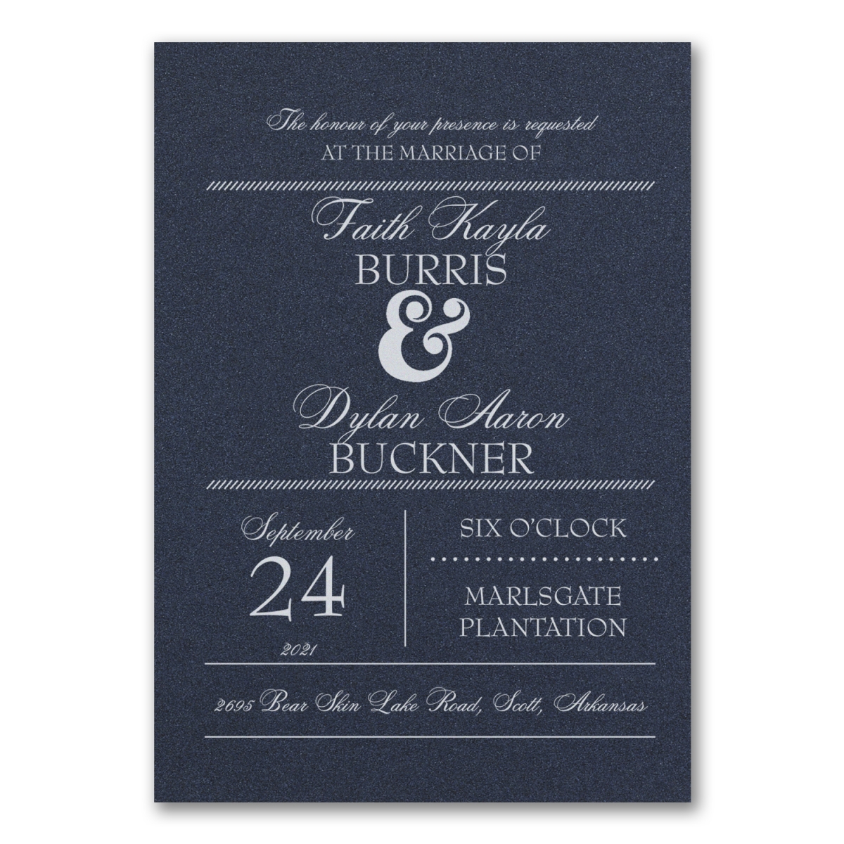 Modern Celebration Invitation - Navy Shimmer