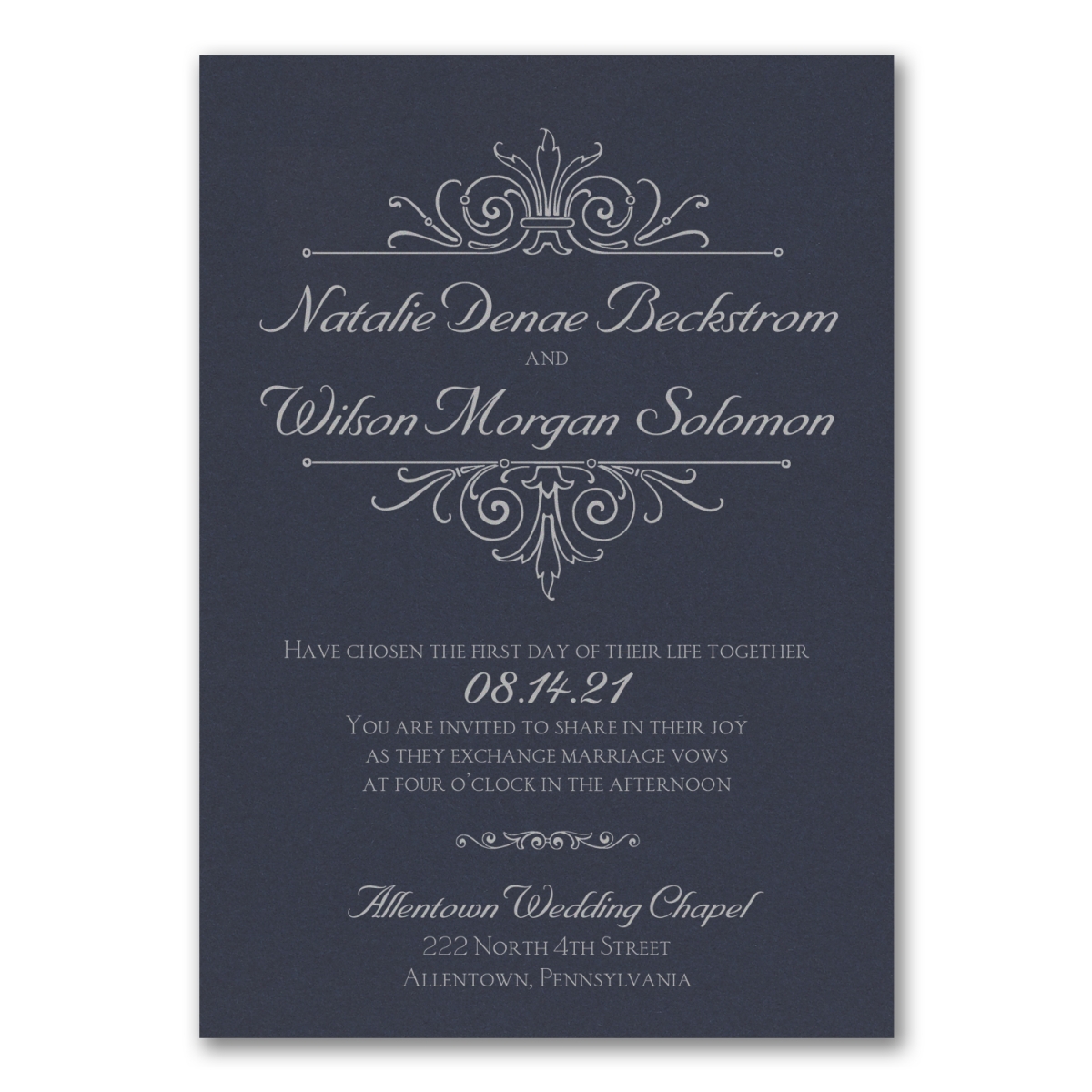 Regal Crest - Invitation - Navy