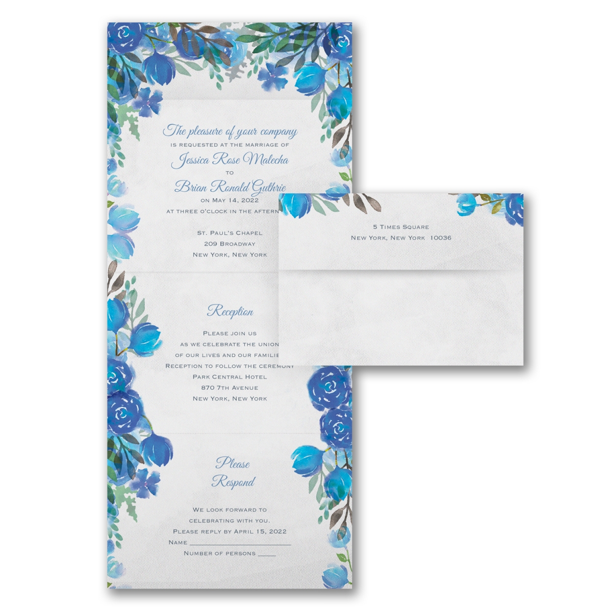 Romantic Blooms - Seal 'n Send - Periwinkle