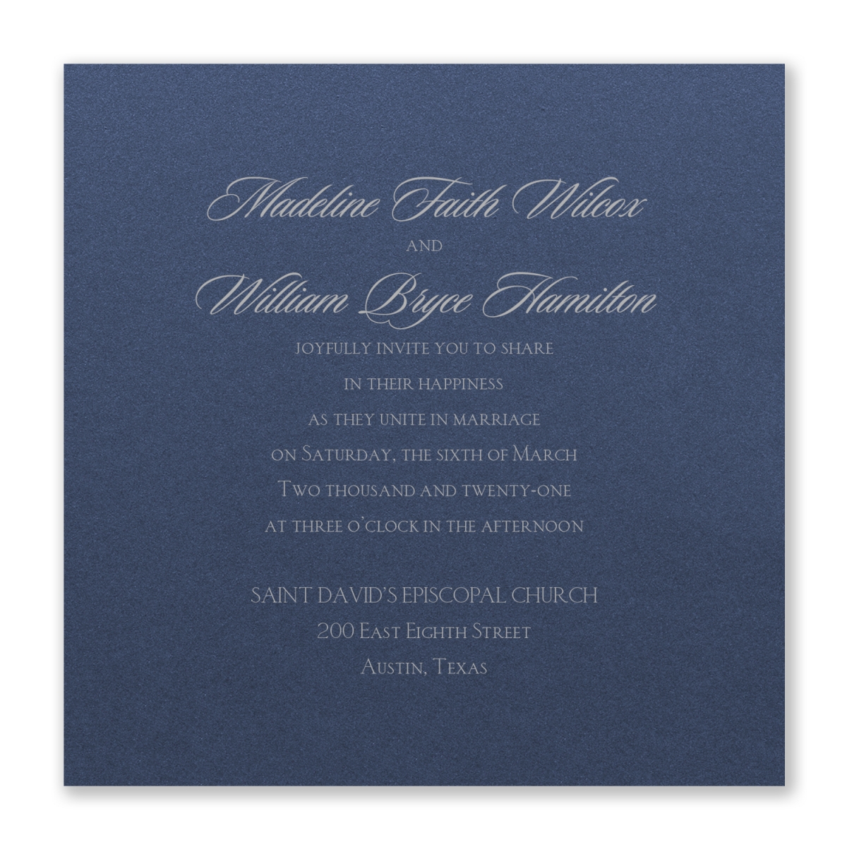 Serene Love Invitation - Sapphire Shimmer