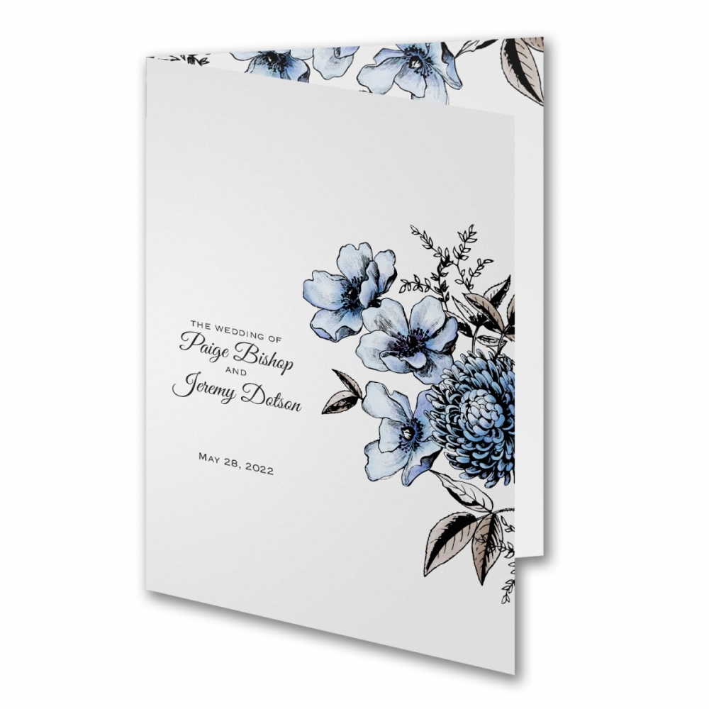 Illustrated Floral Program - Blue - White