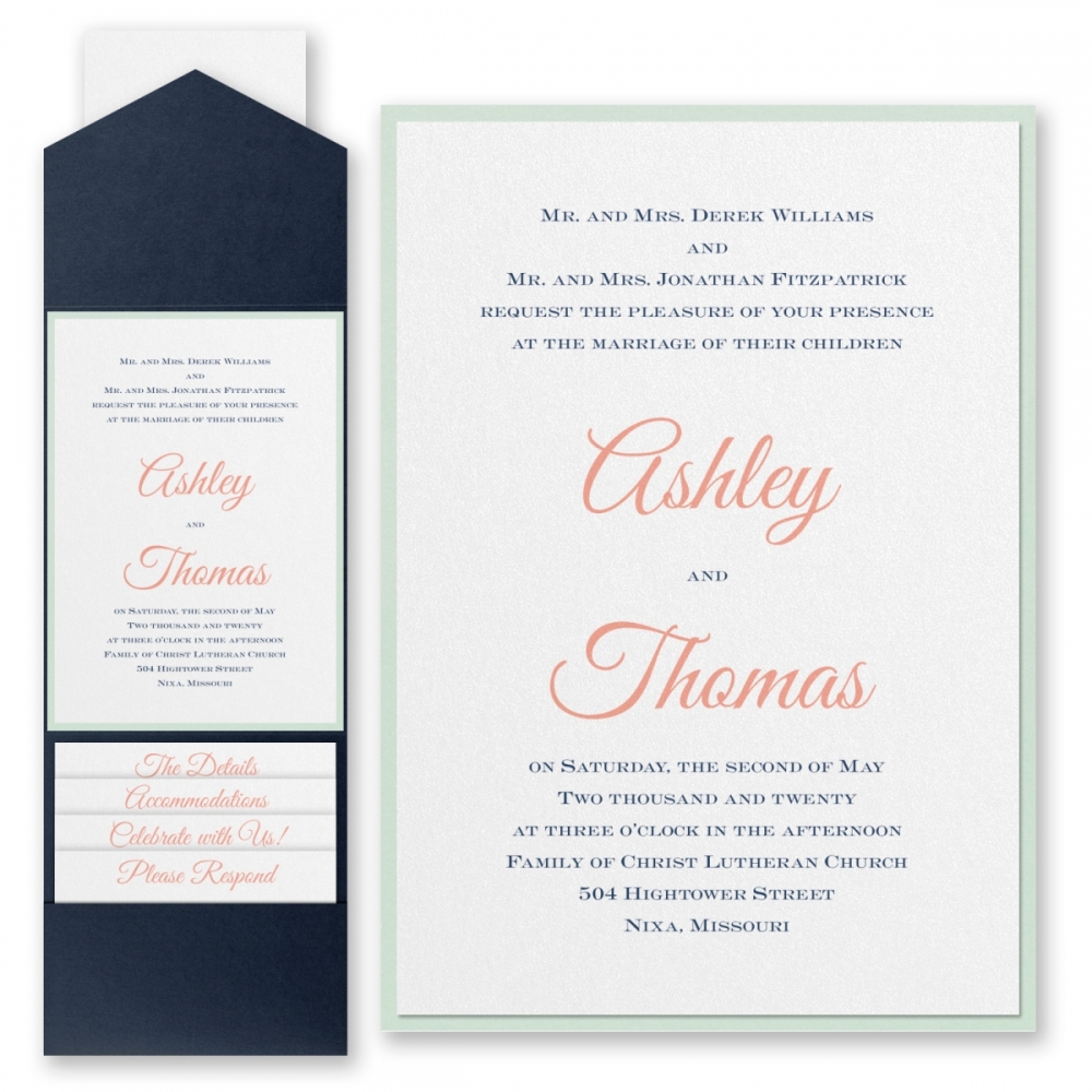 Timeless Elegance - Invitation with Pocket and Backer