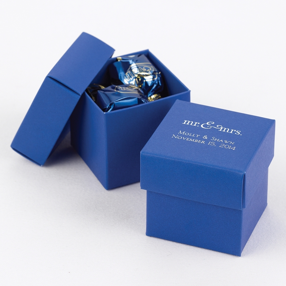 Two-Piece Favor Boxes - Royal Blue - Personalized