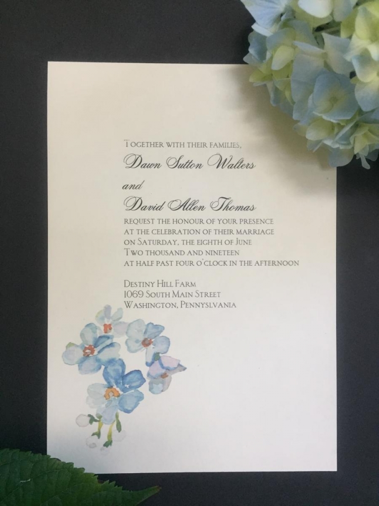 Custom Hand-Painted Floral Invitation