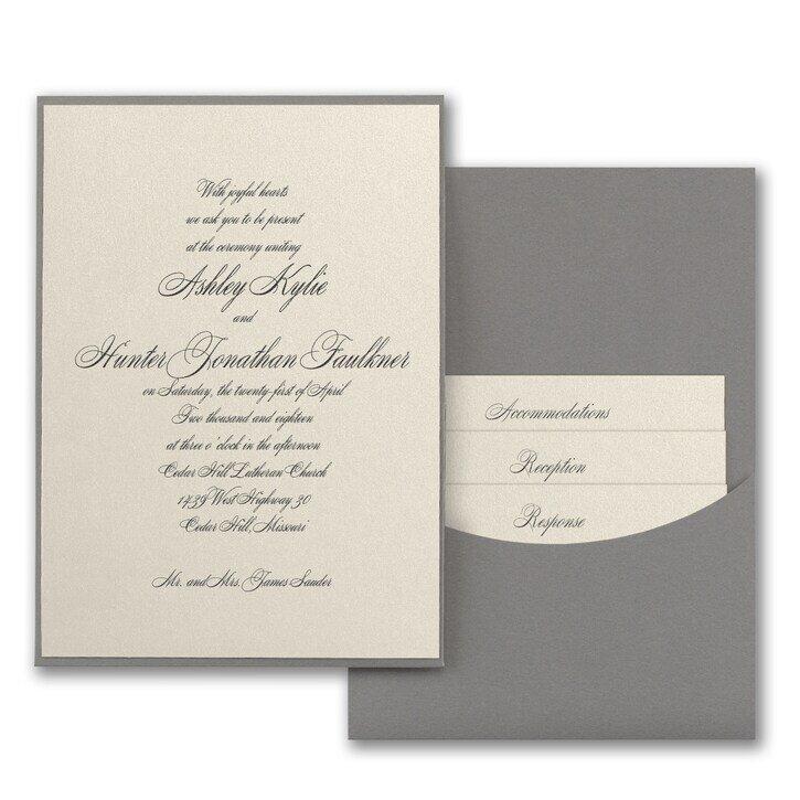 Joyful Details Invitation with Pewter Pocket