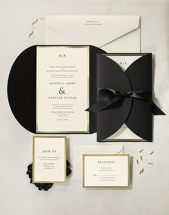 Decorative Treasure Invitation - Black Wrap