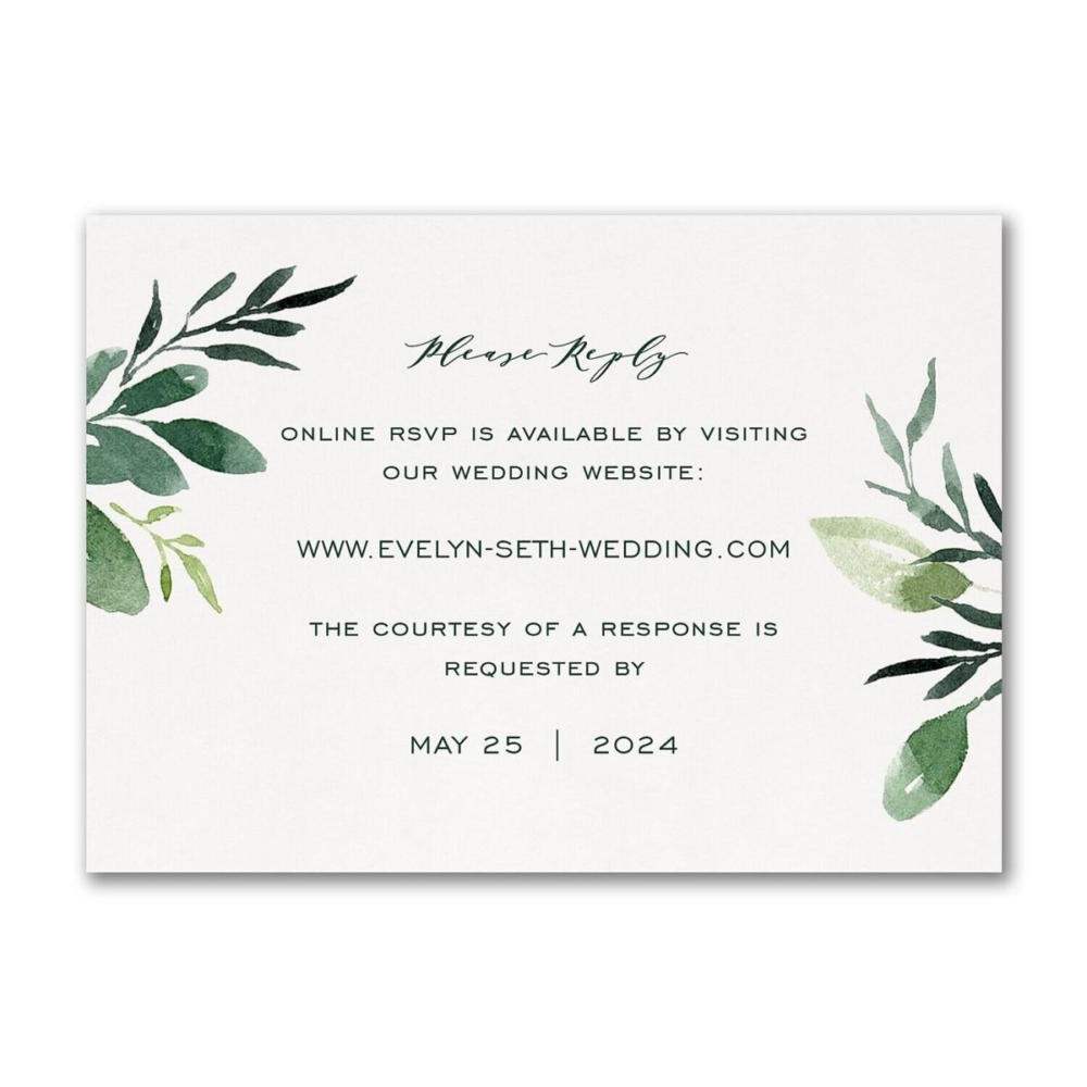 Greenery Framework Reception Card