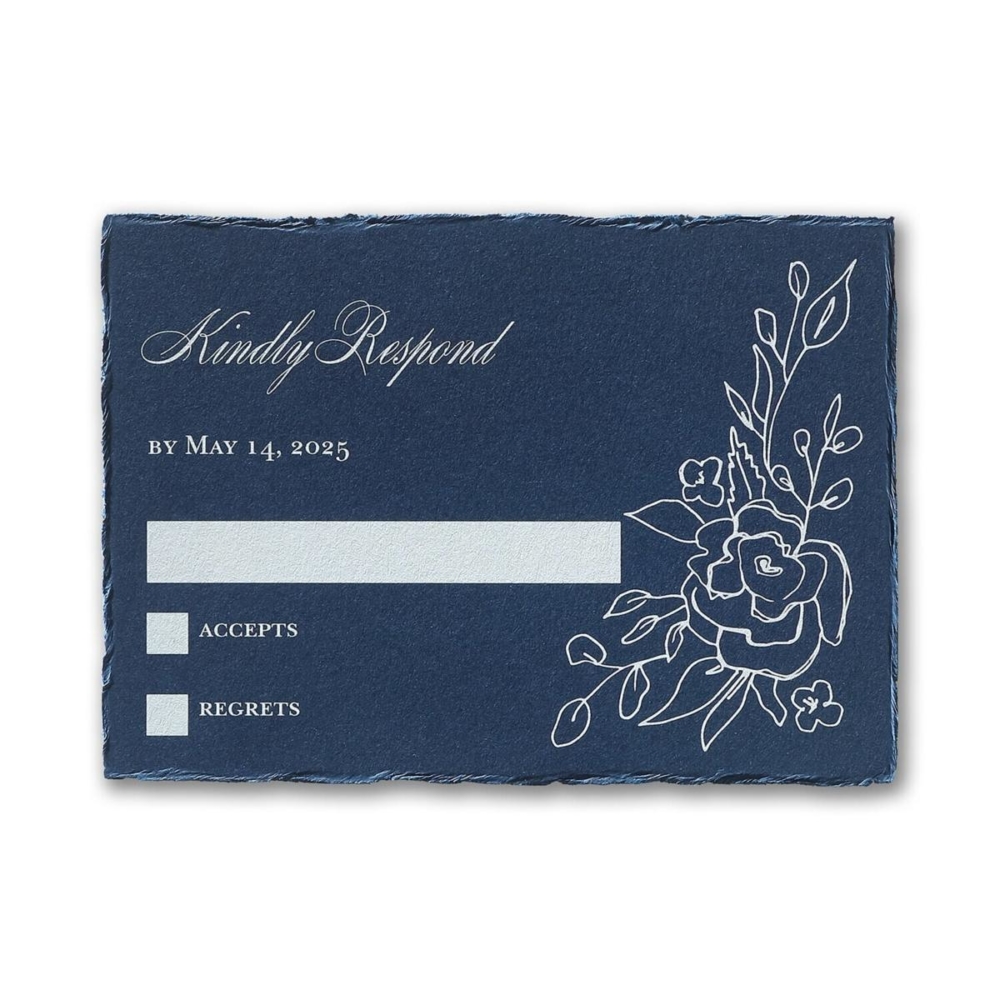 Doodled Floral Response Card and Envelope