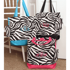 Zebra Tote Bag Personalized